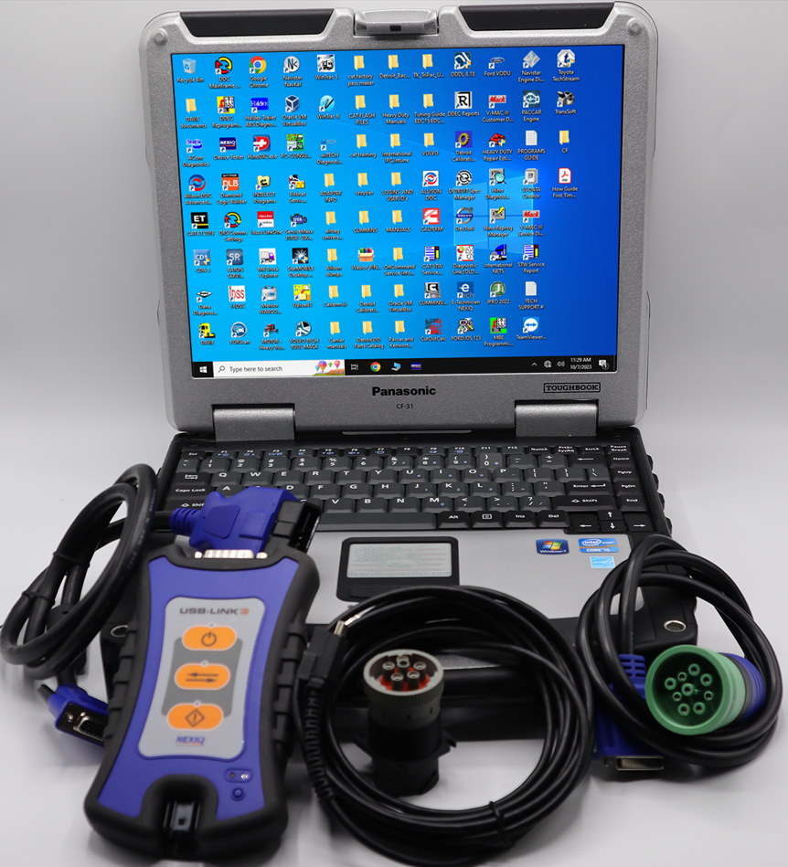 Diesel Diagnostic Laptop/Scanner with Nexiq USB link 3 interface Adapter & Cables 2026 tuners for trucks