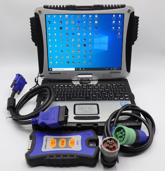 Diesel diagnostic laptop scanner tuner cf19 Toughbook with Nexiq Usb link 3 Tools Kit 2026 diesel laptop