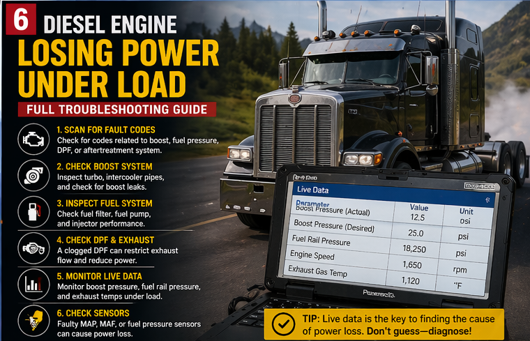 Diesel Engine Losing Power Under Load (Full Troubleshooting Guide) Heavy Diagnostic