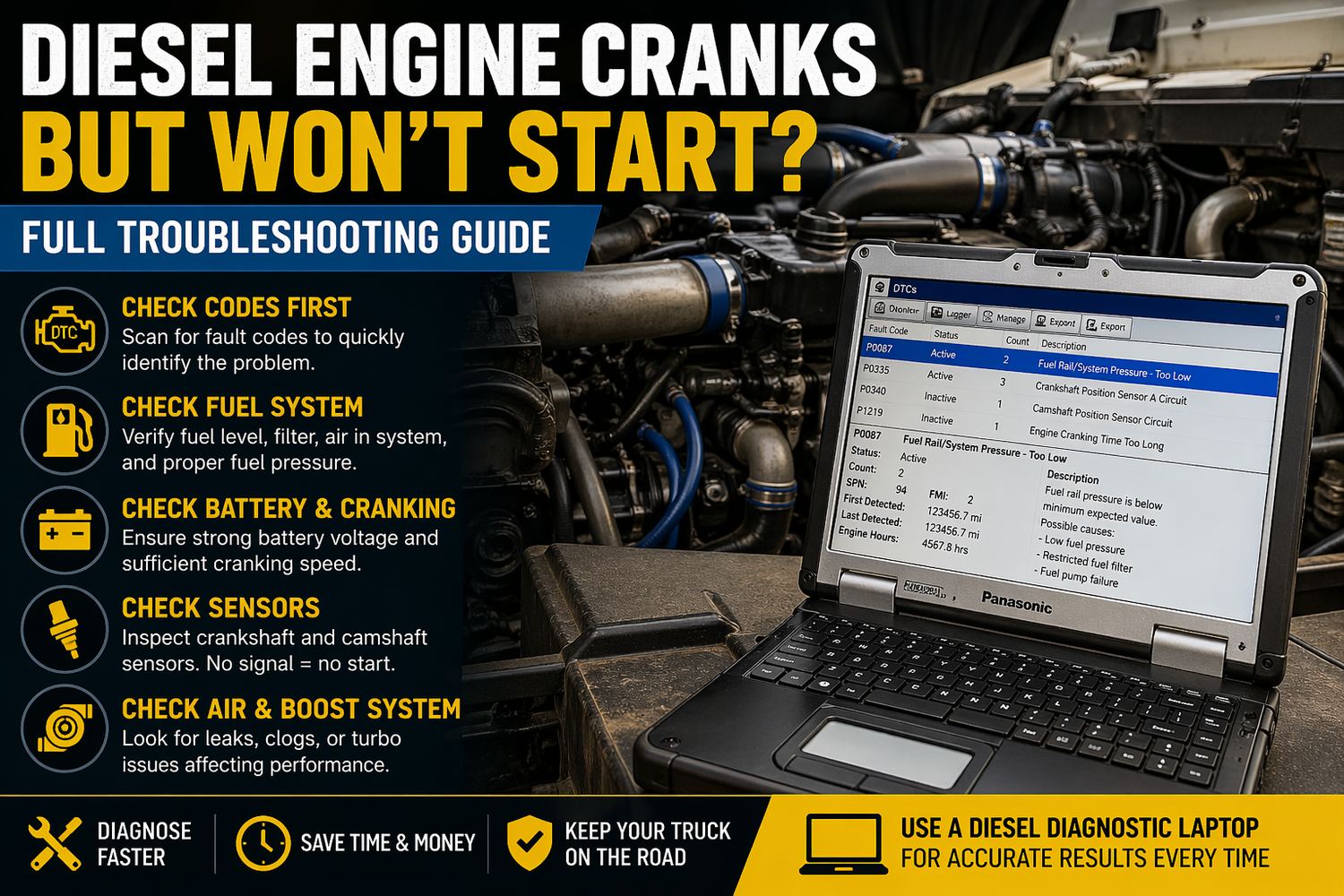 Diesel Engine Cranks But Won’t Start (Full Troubleshooting Guide