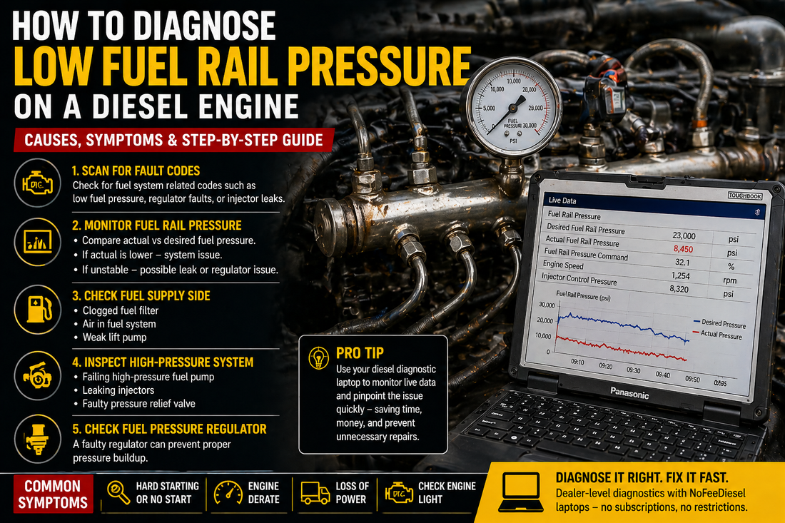 How to Diagnose Low Fuel Rail Pressure on a Diesel Engine Heavy Diagnostic