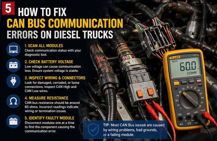 How to Fix CAN Bus Communication Errors on Diesel Trucks Heavy Diagnostic
